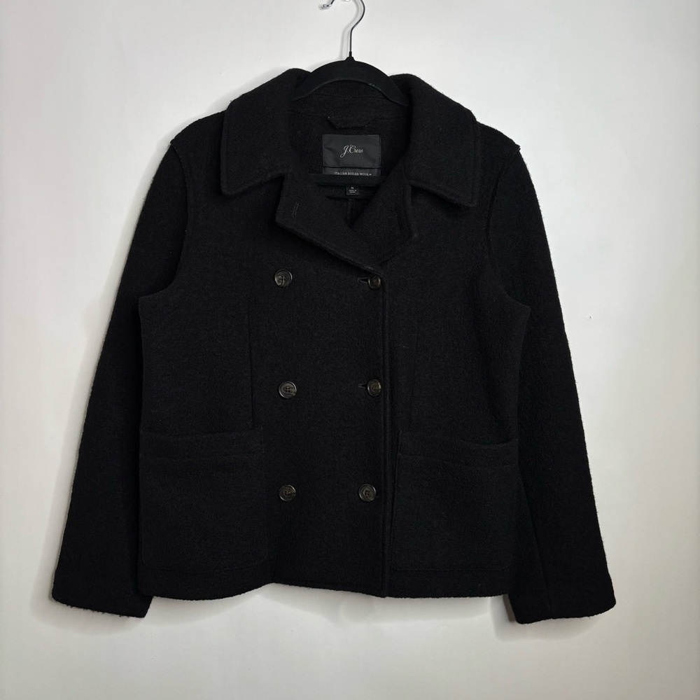 J. Crew Italian Boiled Wool Peacoat size 6 - Picture 2 of 11